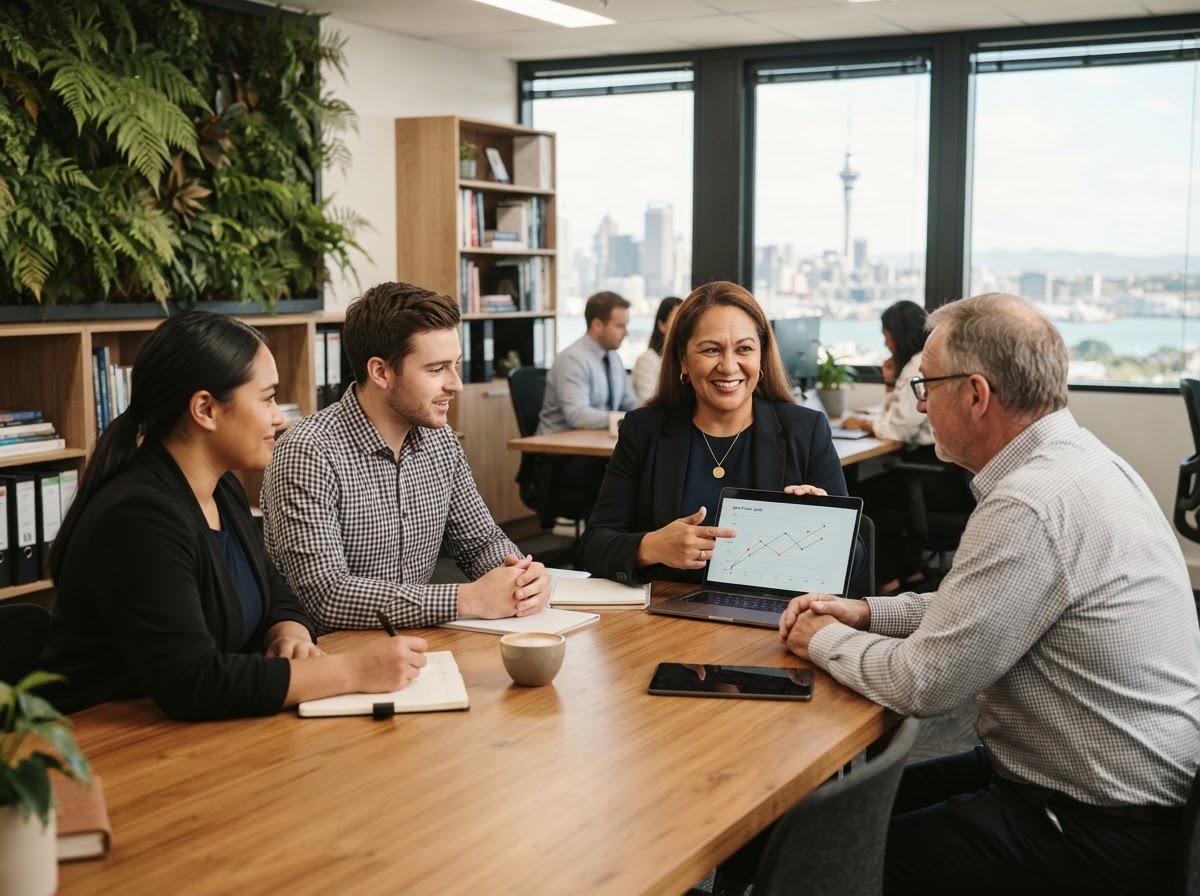 Buoyantis Wealth team reviewing structured data analysis